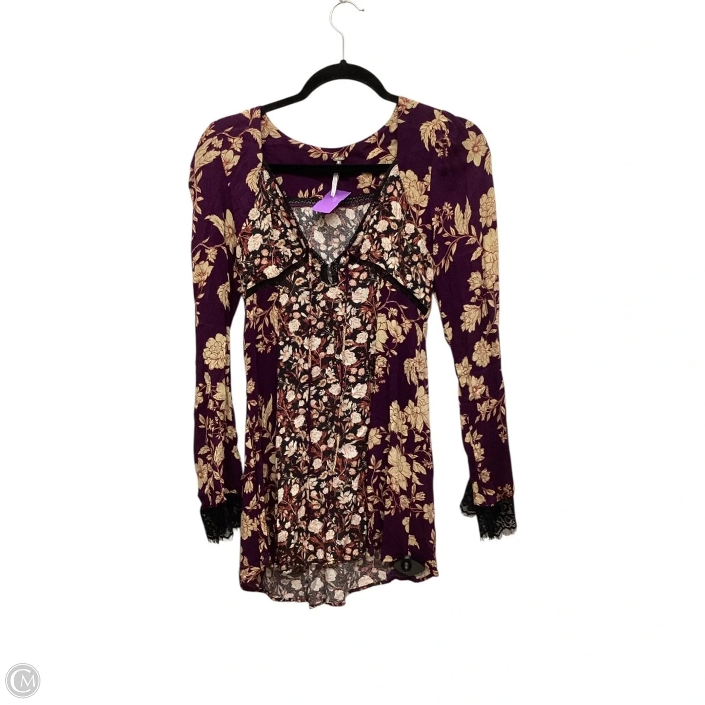 Tunic Long Sleeve By Free People In Purple, Size: Xs