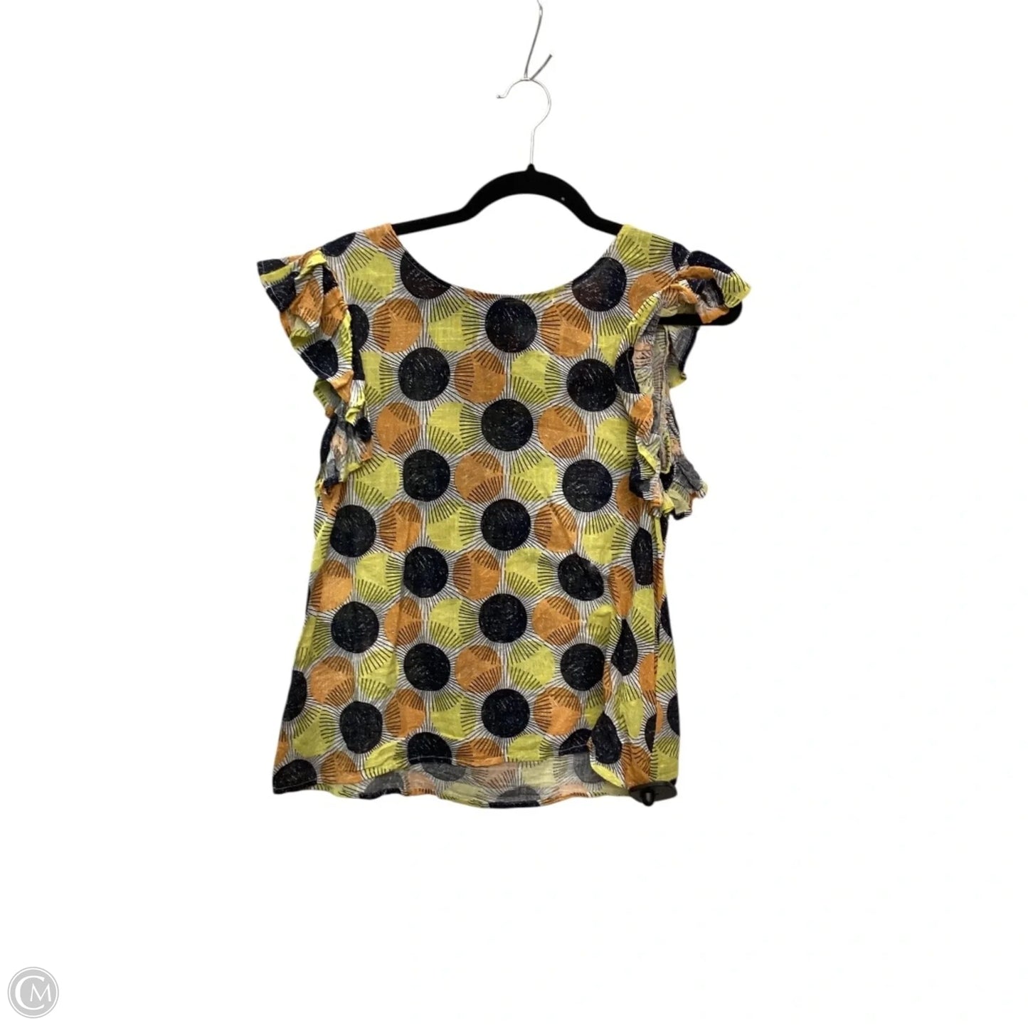 Top Sleeveless By Cmc In Orange & Yellow, Size: M