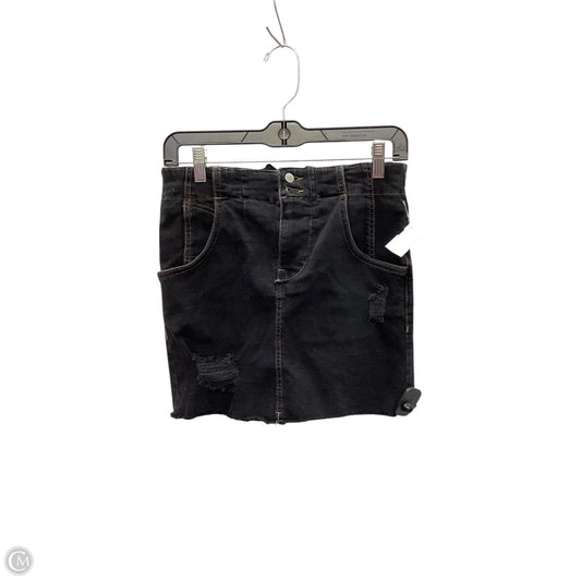 Skirt Mini & Short By Free People In Black Denim, Size: 2