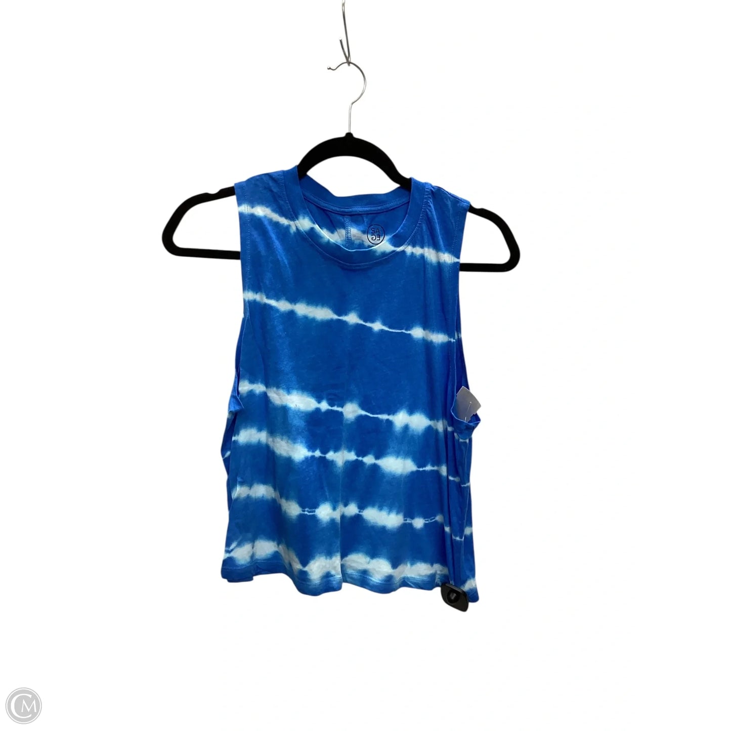 Tank Top By Sage In Blue & White, Size: S
