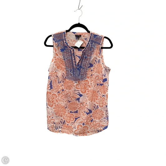 Top Sleeveless By Talbots In Blue & Orange, Size: M