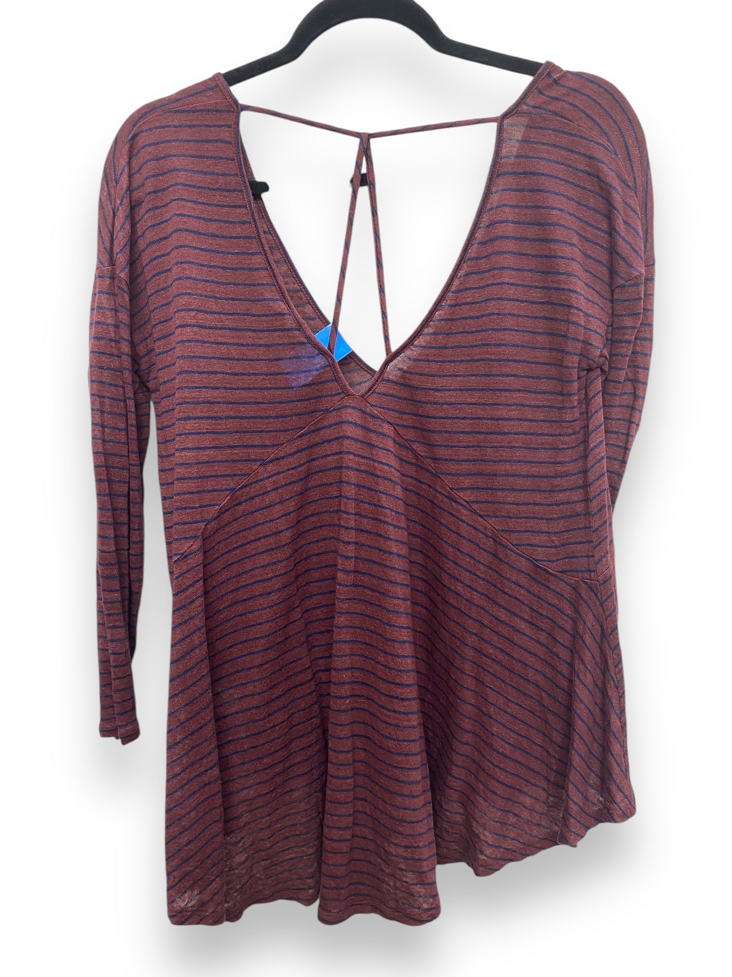 Top Long Sleeve By Lucky Brand In Blue & Red, Size: M