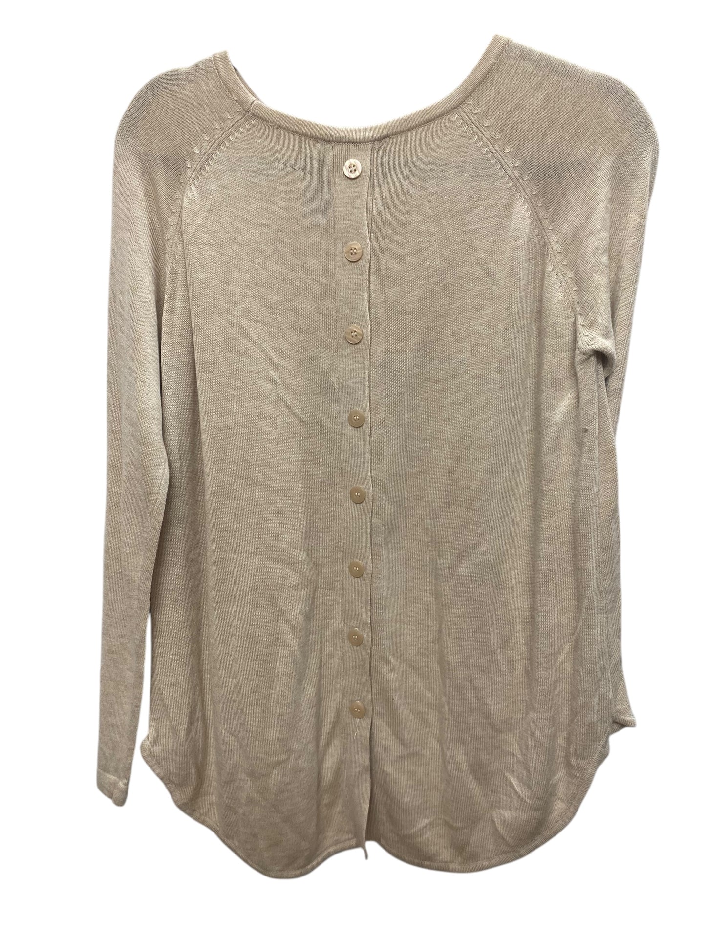 Top Long Sleeve By Cmc In Beige, Size: M