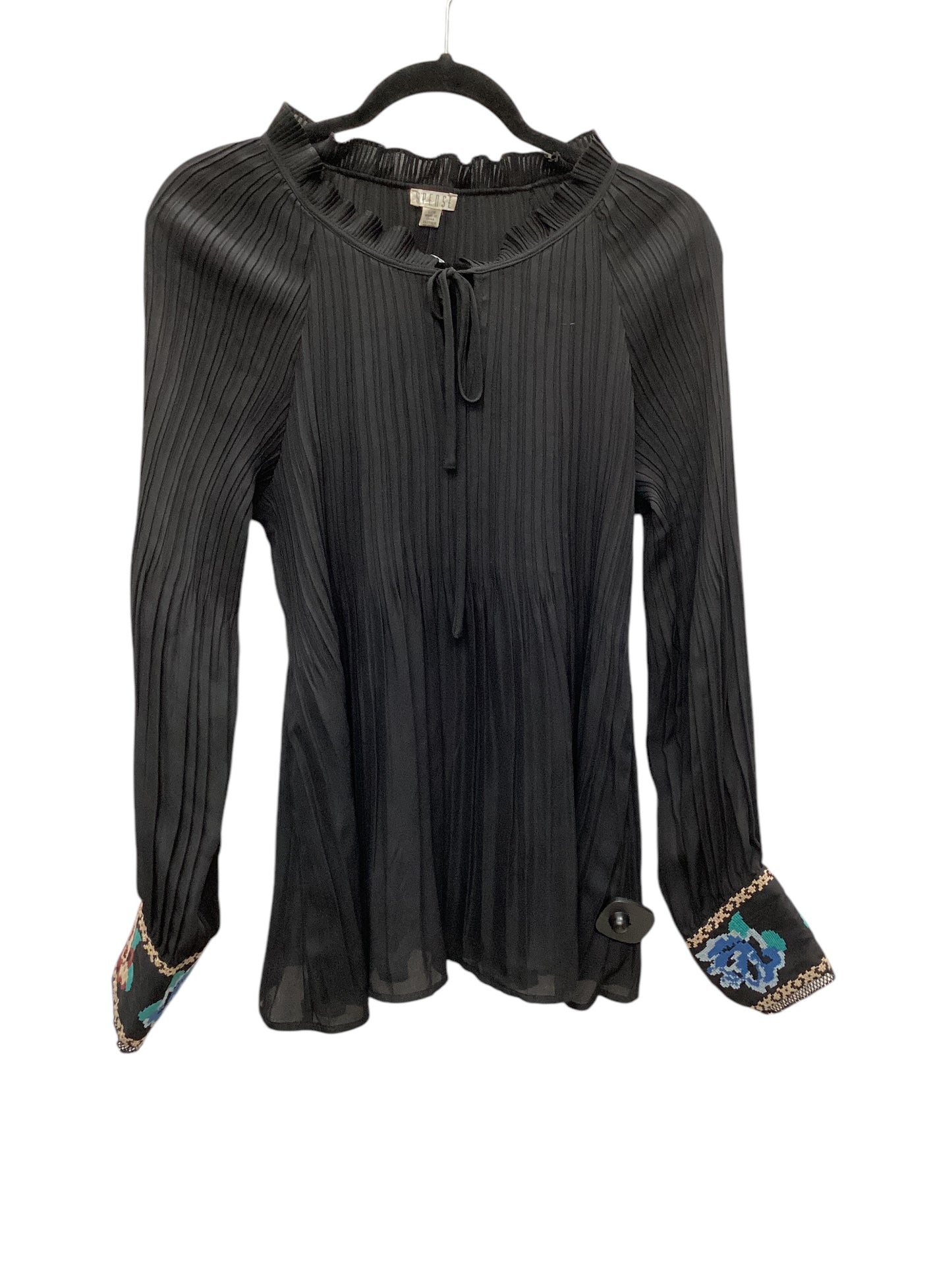 Top Long Sleeve By Spense In Black, Size: L