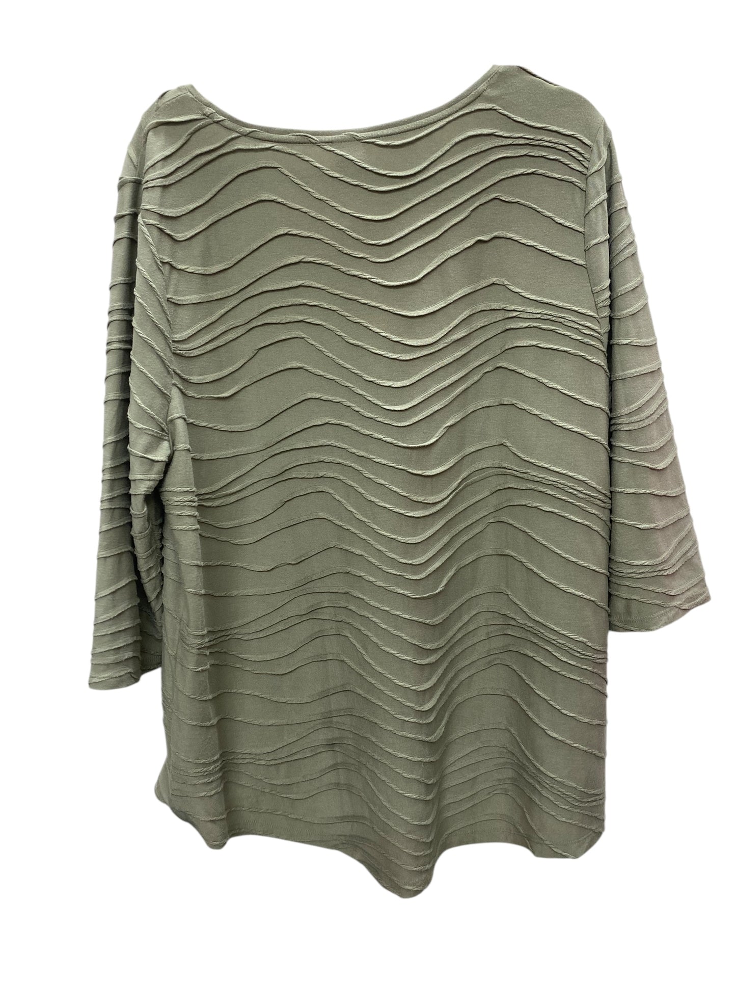 Top 3/4 Sleeve By Chicos In Green, Size: 4