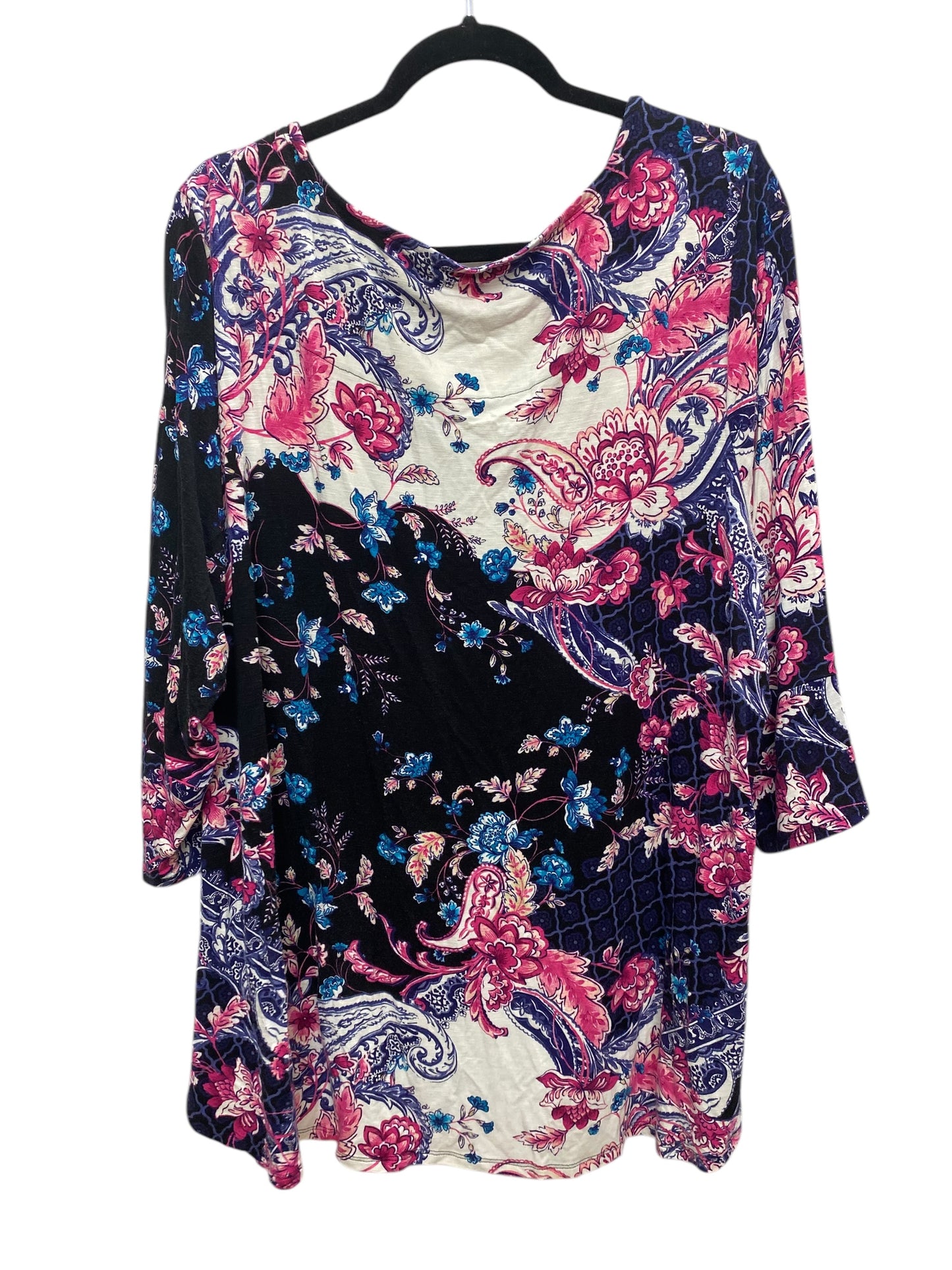 Top 3/4 Sleeve By Chicos In Multi-colored, Size: 4