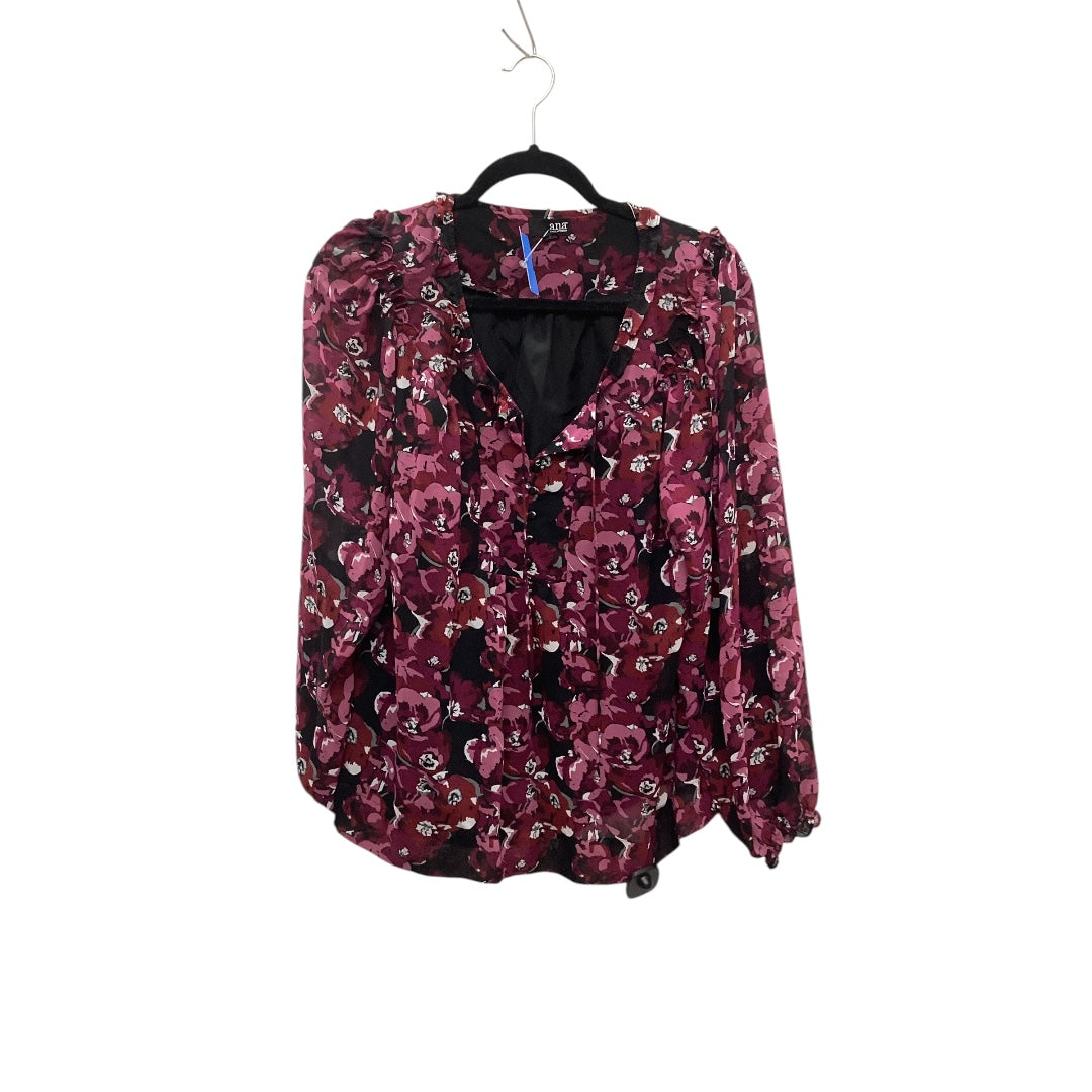 Top Long Sleeve By Ana In Purple, Size: L
