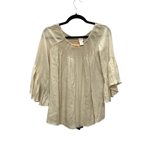 Top Long Sleeve By Chicos In Cream, Size: M