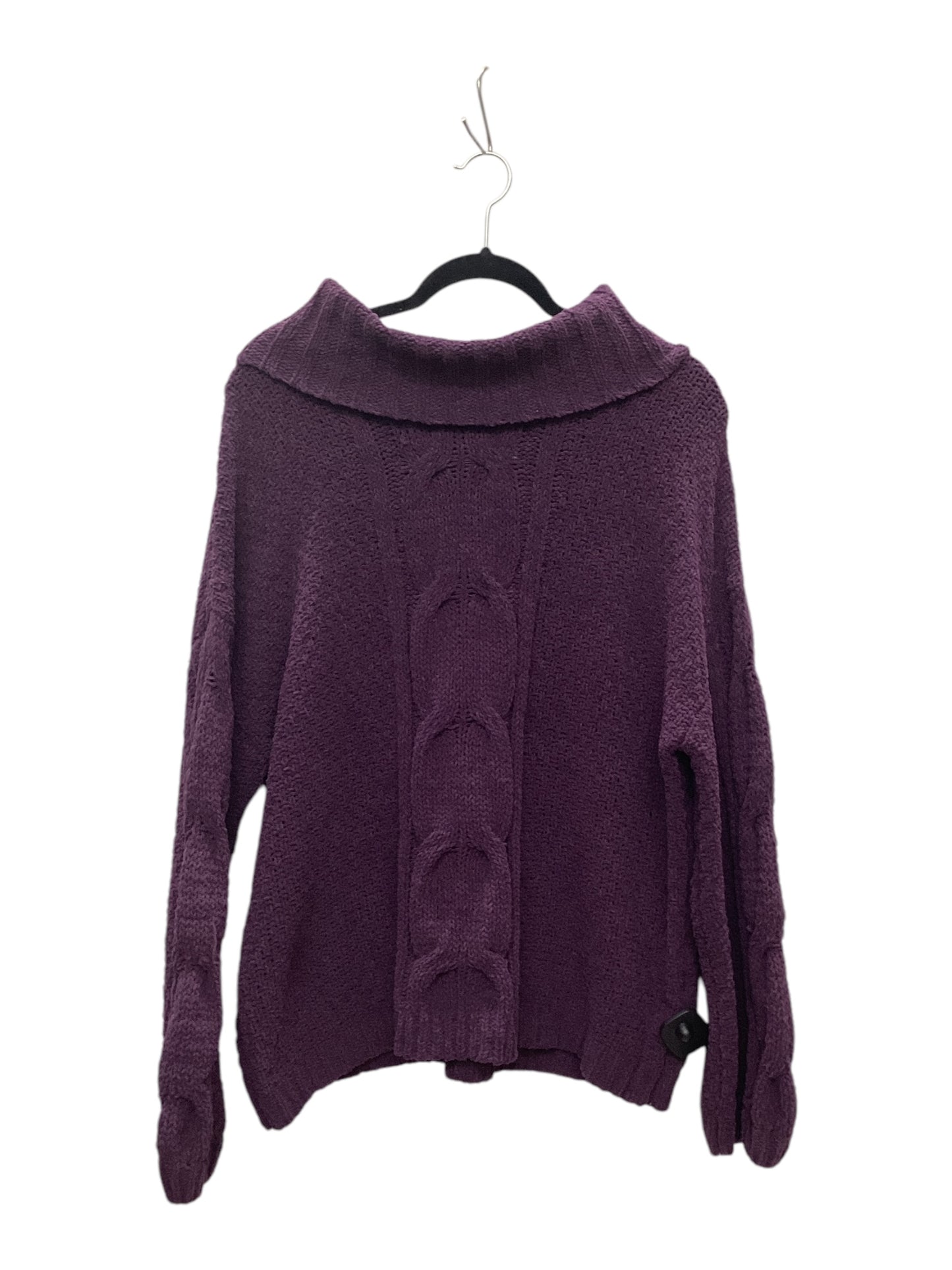 Sweater By Seven 7 In Purple, Size: L