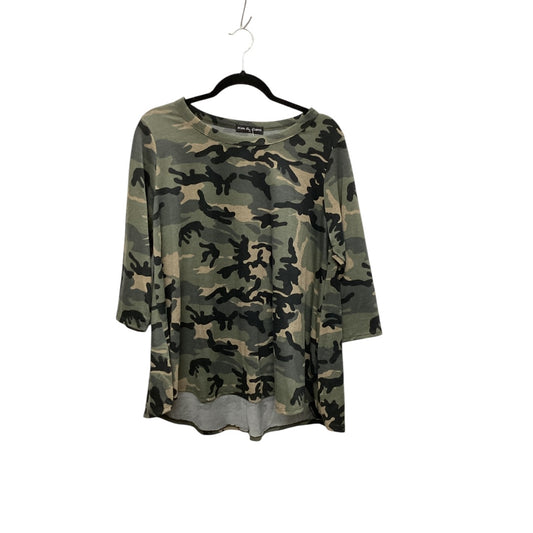 Top Long Sleeve By Kim & Cami In Camouflage Print, Size: 1x