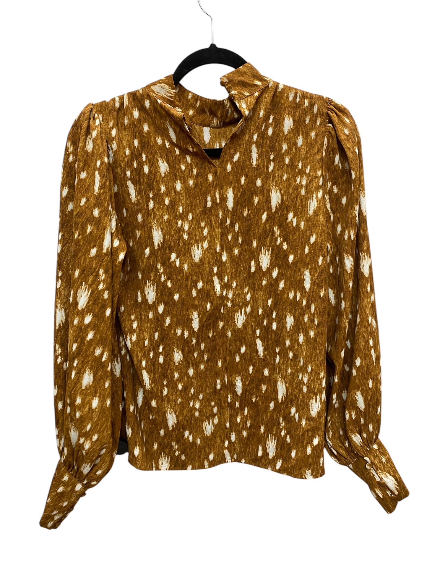 Top Long Sleeve By Express In Brown, Size: Xs