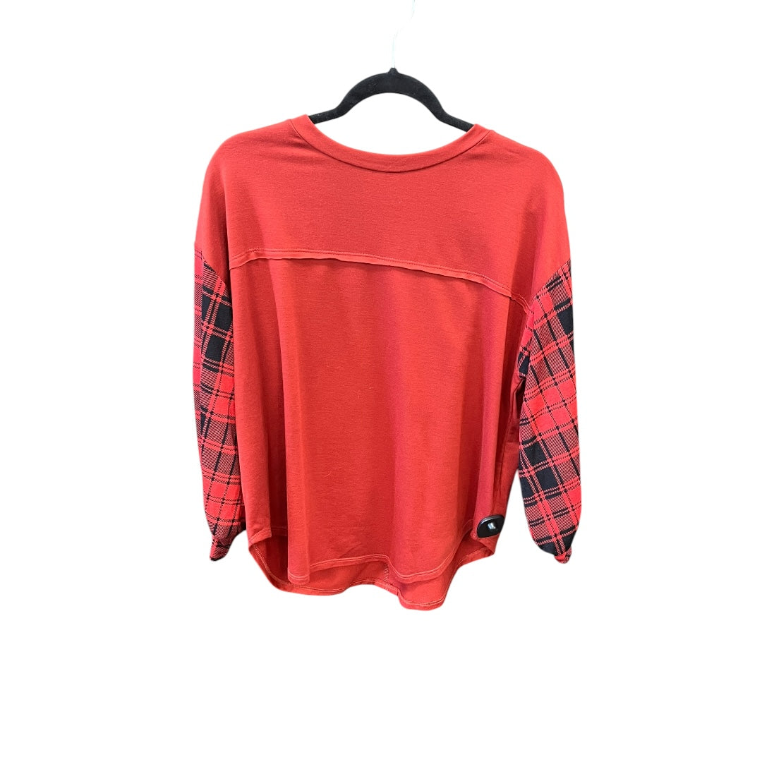 Top Long Sleeve By Clothes Mentor In Red, Size: S