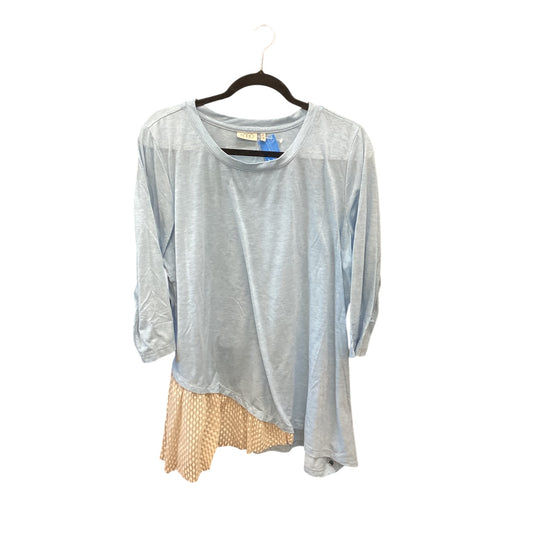 Top 3/4 Sleeve By Logo In Blue, Size: 1x