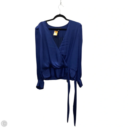 Blouse Long Sleeve By Banana Republic In Blue, Size: M