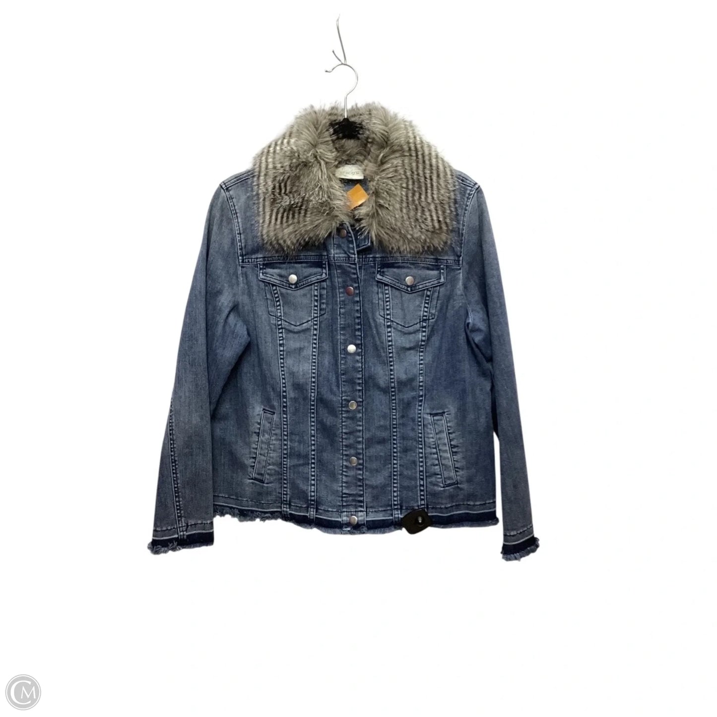 Jacket Denim By Chicos In Blue Denim, Size: L