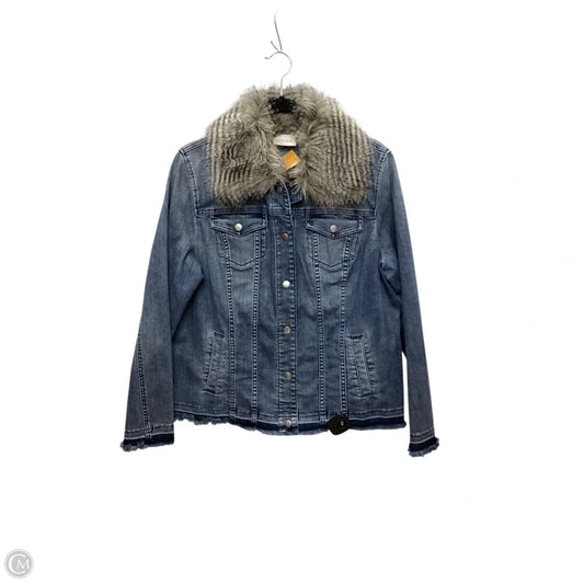 Jacket Denim By Chicos In Blue Denim, Size: L