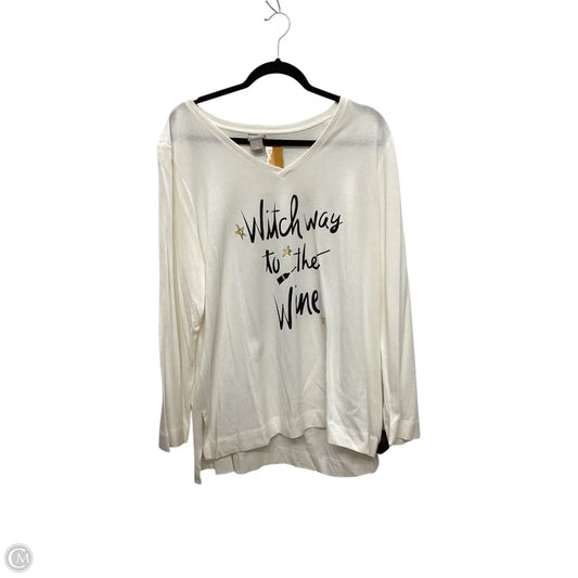 Top Long Sleeve By Chicos In White, Size: 16