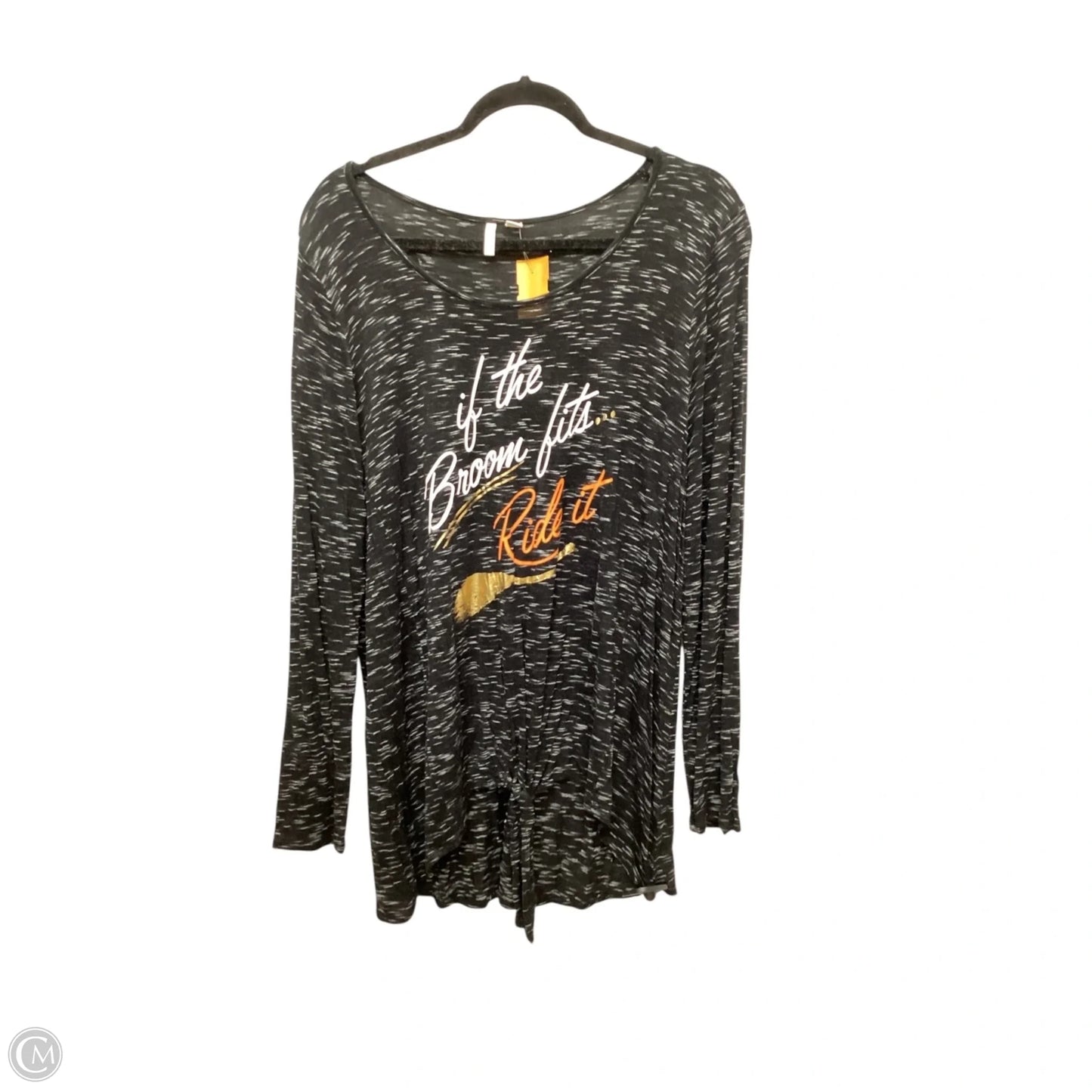 Top Long Sleeve Basic By Cato In Black, Size: Xl