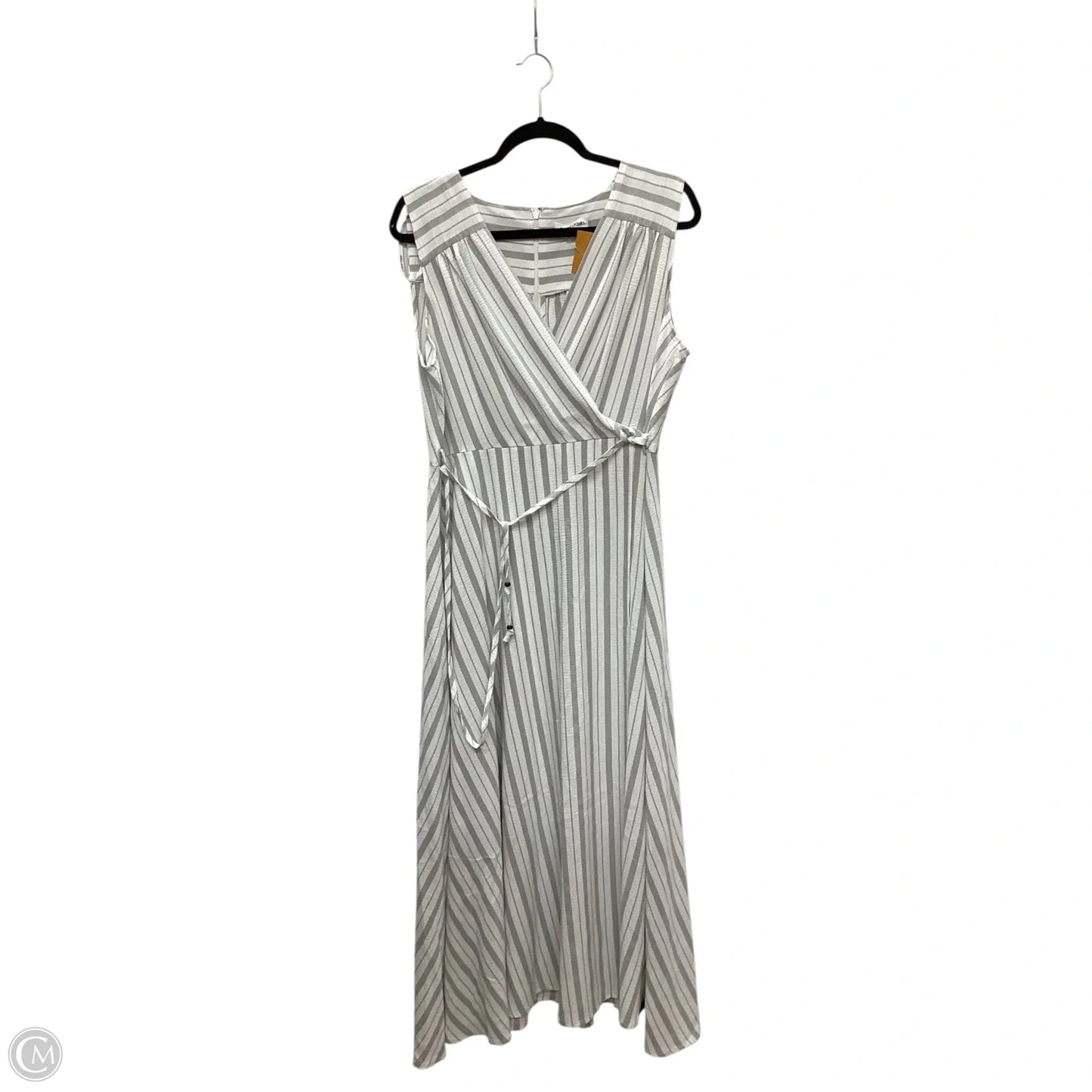 Dress Casual Maxi By Calvin Klein In Striped Pattern, Size: 16