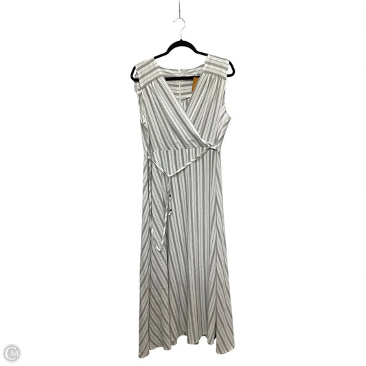 Dress Casual Maxi By Calvin Klein In Striped Pattern, Size: 16