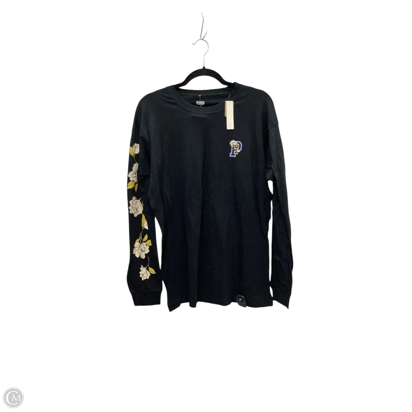 Top Long Sleeve By Pink In Black, Size: L