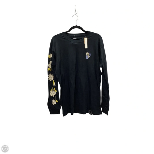 Top Long Sleeve By Pink In Black, Size: L