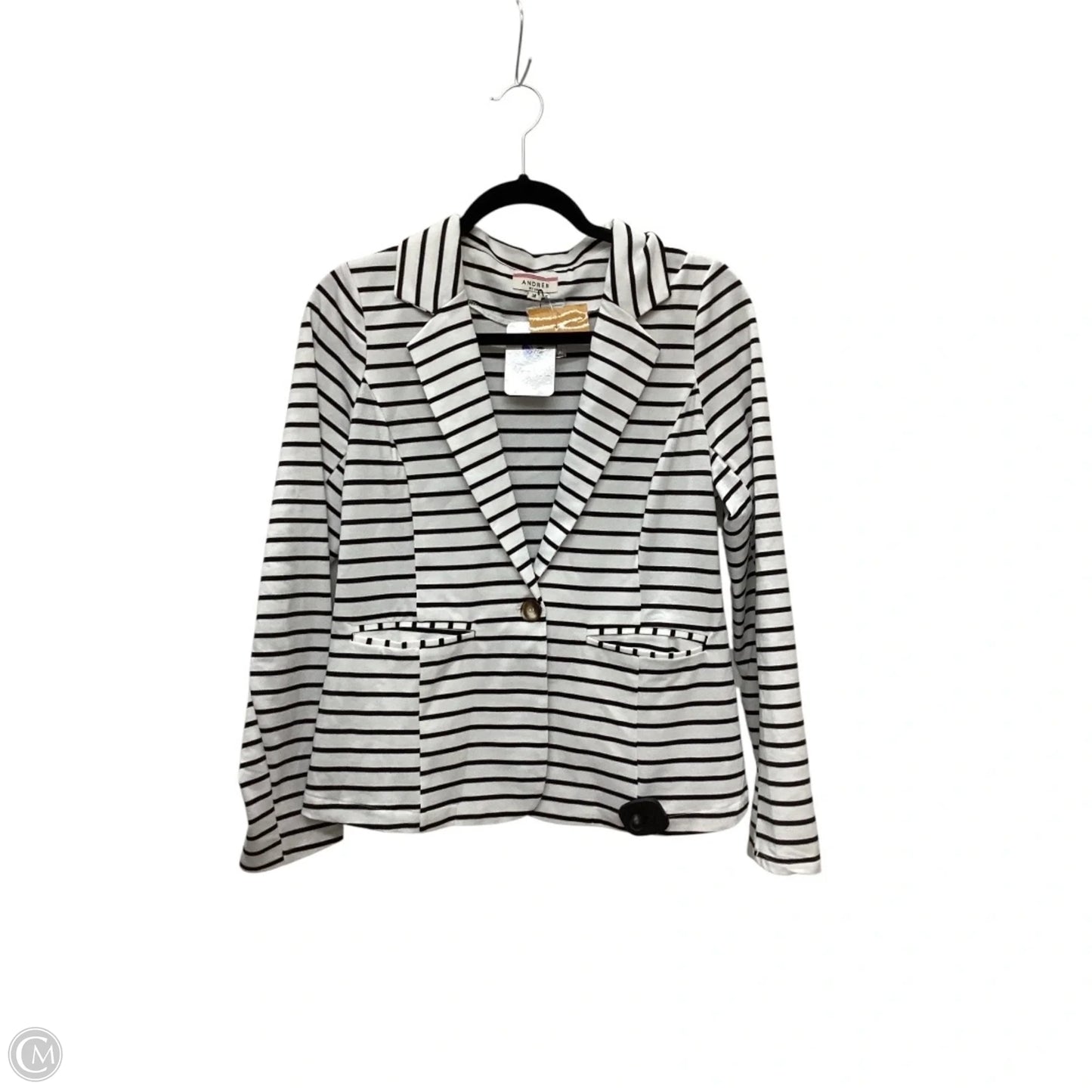 Blazer By Andree By Unit In Striped Pattern, Size: M