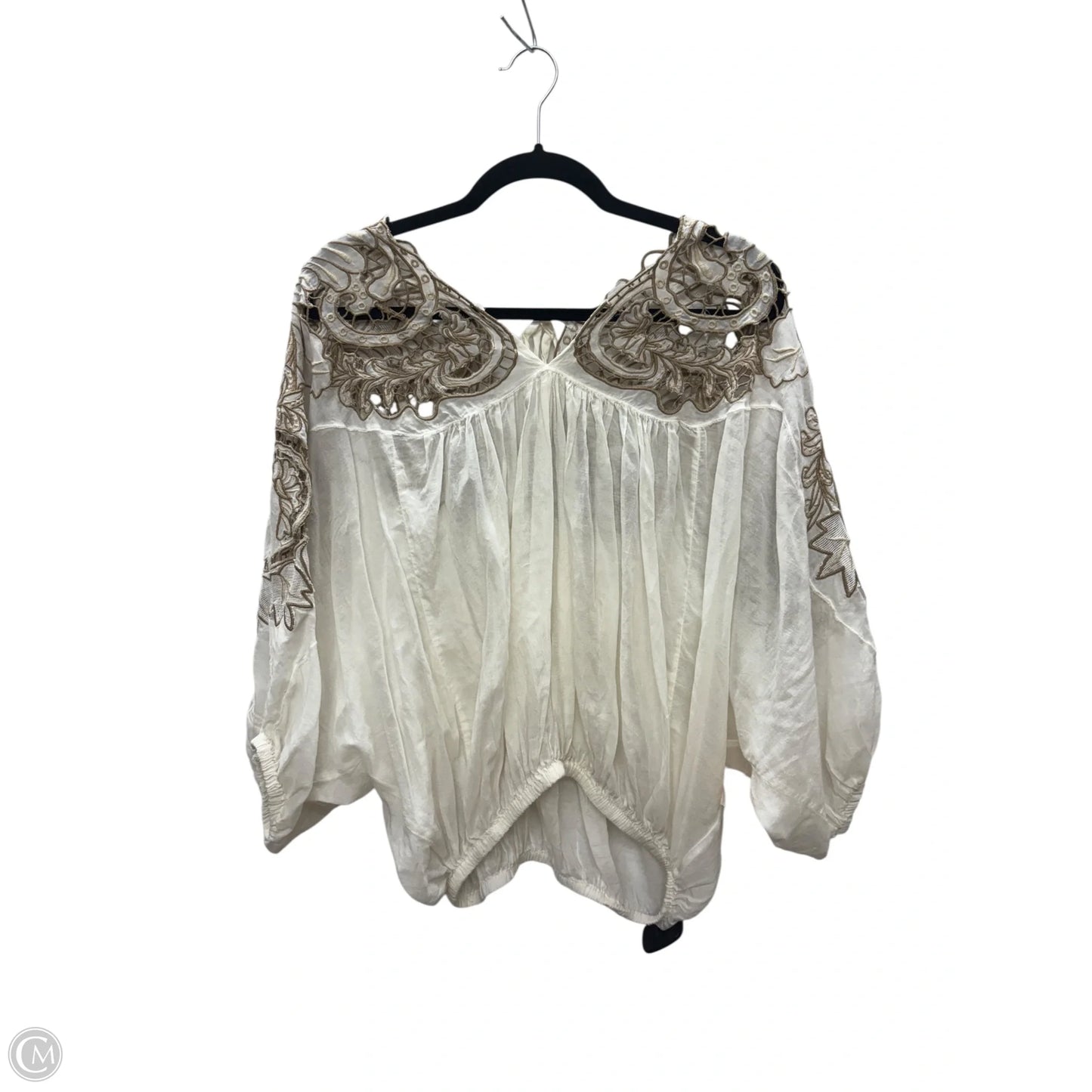 Blouse Long Sleeve By Free People In Cream, Size: S