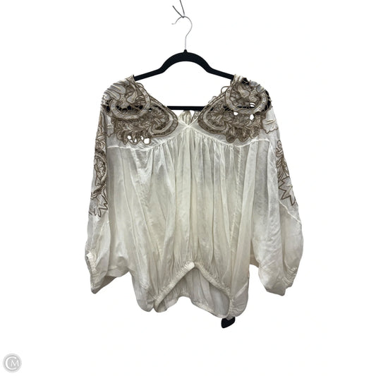 Blouse Long Sleeve By Free People In Cream, Size: S