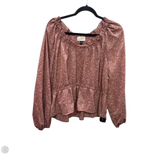 Blouse Long Sleeve By Universal Thread In Pink, Size: Xl