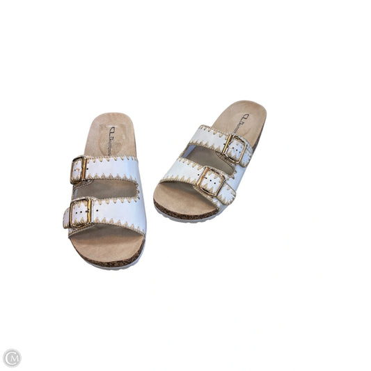 Sandals Heels Wedge By Clothes Mentor In Tan, Size: 7.5