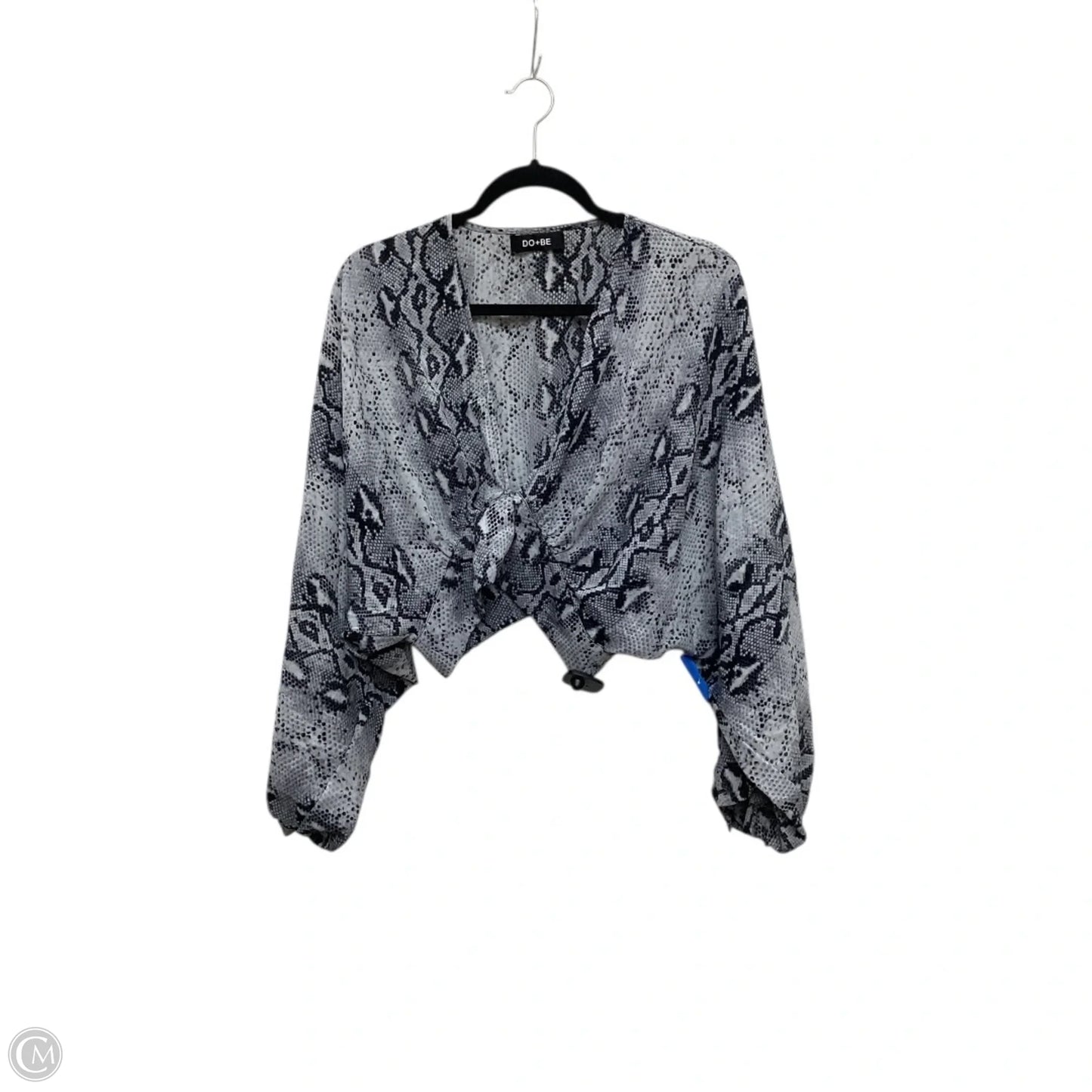 Blouse Long Sleeve By Do + Be In Snakeskin Print, Size: M