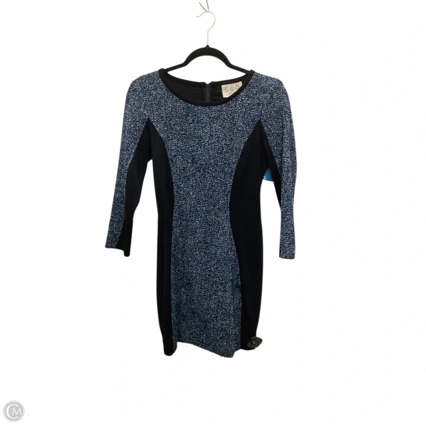 Designer Dress Work By Clothes Mentor In Black & Blue, Size: 0