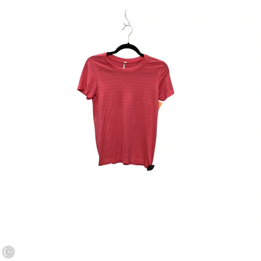 Athletic Top Short Sleeve By Lululemon In Pink, Size: 4