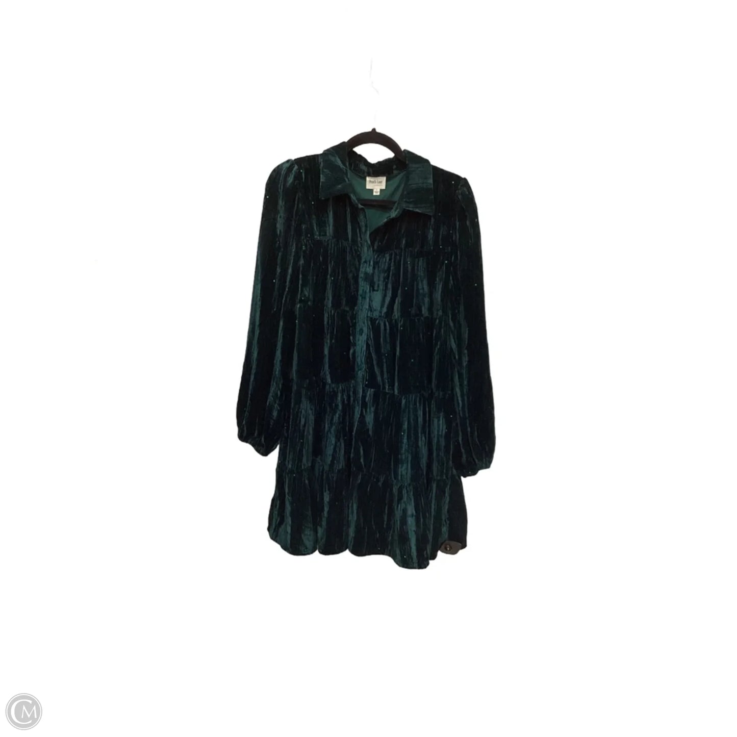 Dress Casual Short By Peach Love Cream California In Green, Size: L