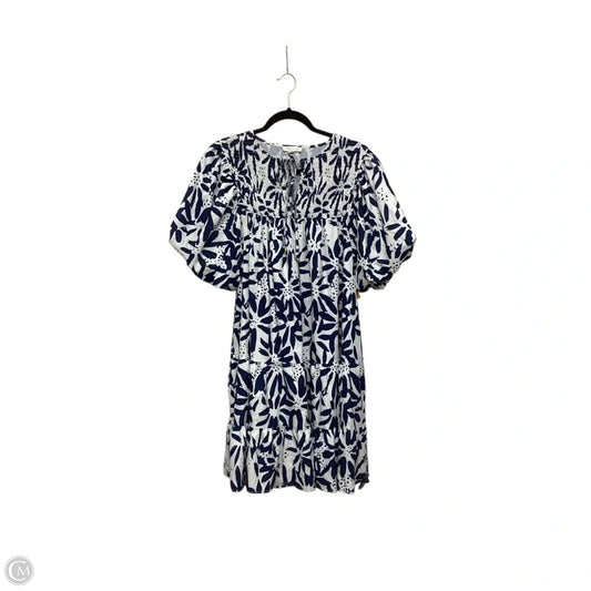 Dress Casual Midi By Chicsoul In Blue & White, Size: 1x