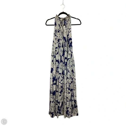 Dress Casual Maxi By Clothes Mentor In Blue & Cream, Size: L
