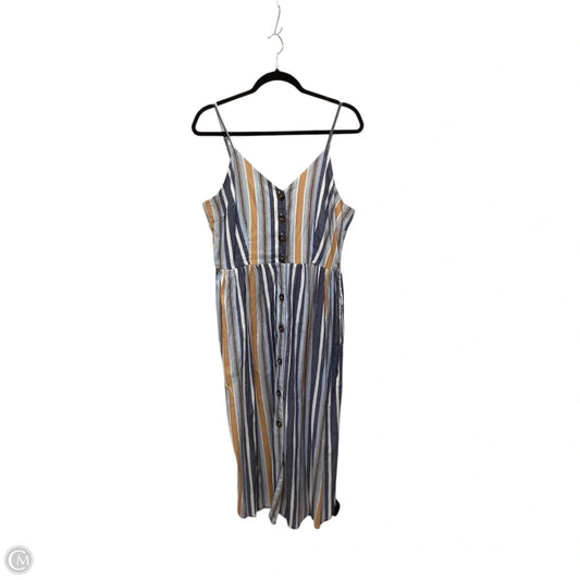 Dress Casual Midi By Japna In Striped Pattern, Size: L