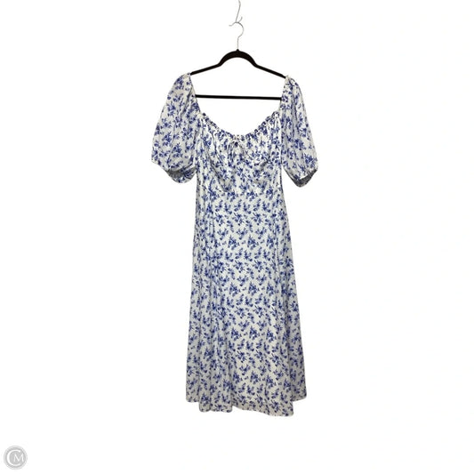 Dress Casual Maxi By Flying Tomato In Blue & White, Size: L
