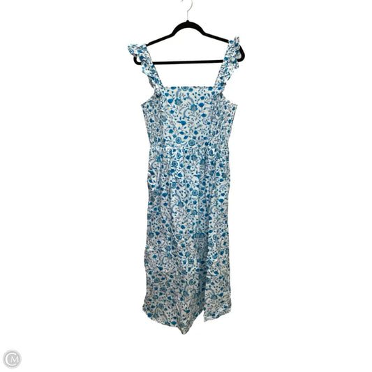 Dress Casual Midi By Draper James In Blue & White, Size: L