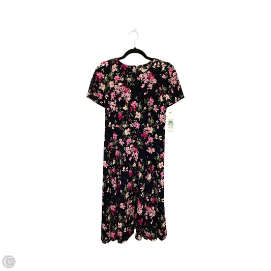 Dress Casual Midi By Calvin Klein In Floral Print, Size: 8