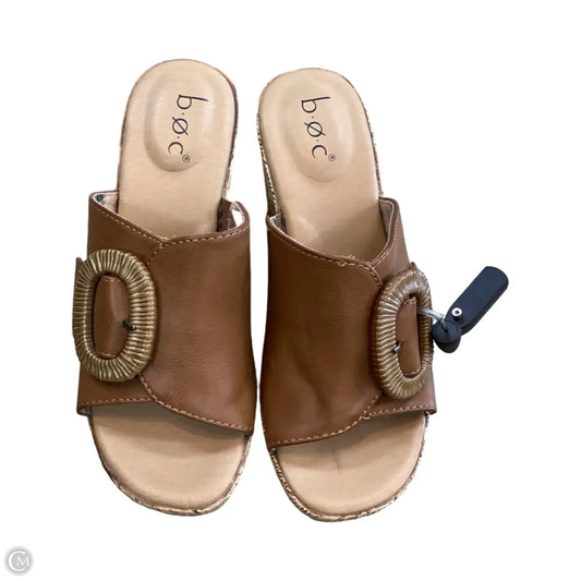 Sandals Heels Block By Boc In Brown, Size: 6