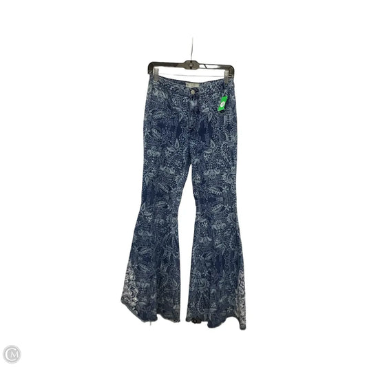 Jeans Flared By Free People In Blue Denim, Size: 4