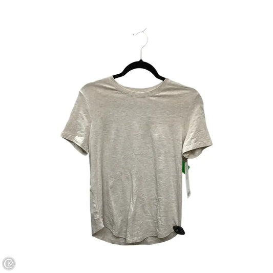 Athletic Top Short Sleeve By Lululemon In Tan, Size: 4