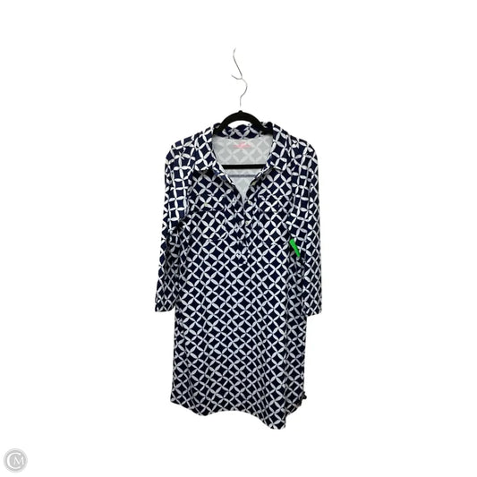 Dress Casual Short By Vineyard Vines In Blue & White, Size: L