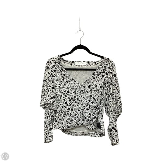 Designer Blouse 3/4 Sleeve By Astr The Label In Black & White, Size: S