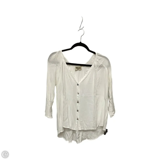 Designer Blouse 3/4 Sleeve By Show Me Your Mumu In White, Size: S