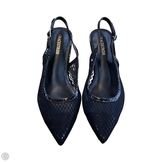 Shoes Heels Kitten By Clothes Mentor In Black, Size: 9.5