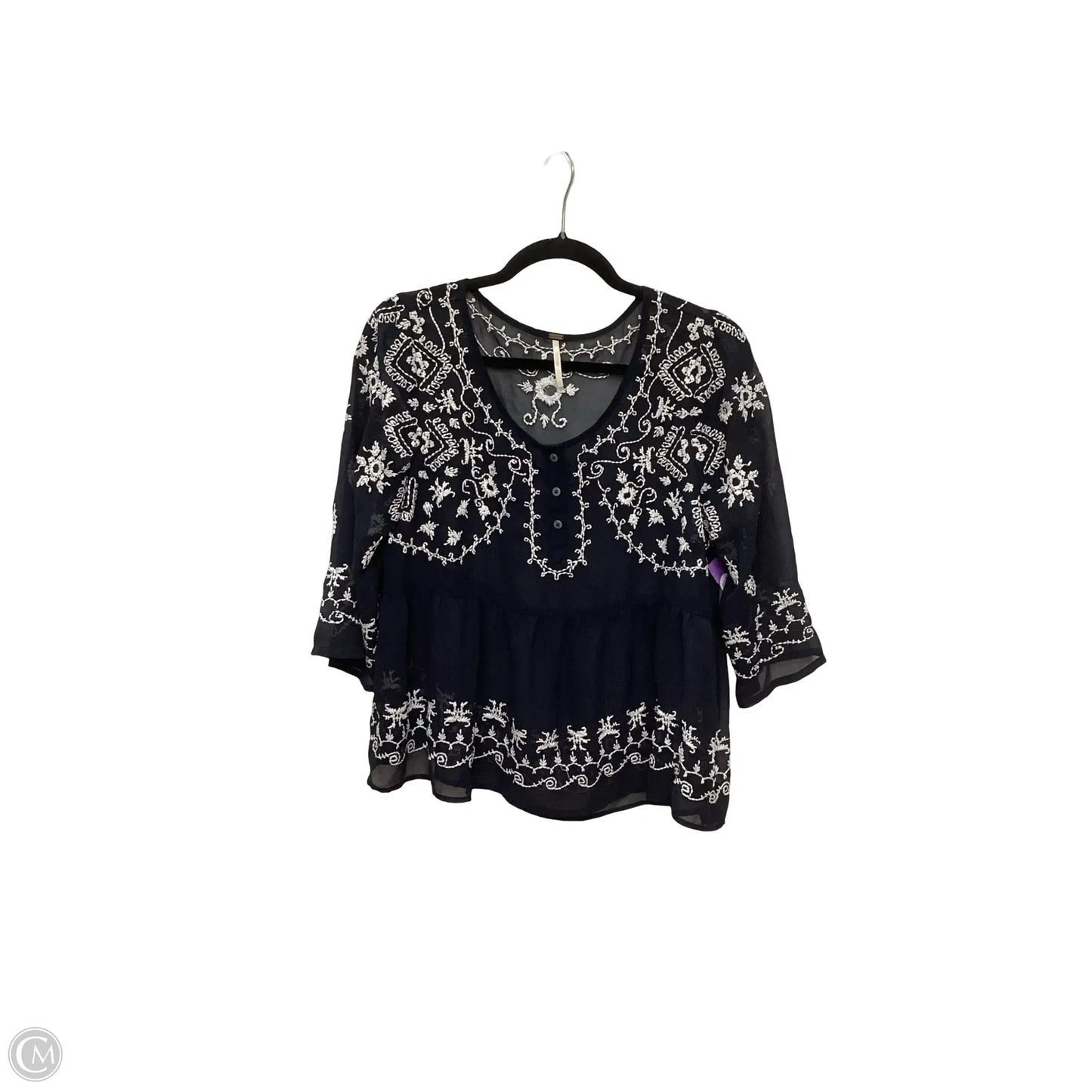 Blouse Long Sleeve By Free People In Black, Size: M