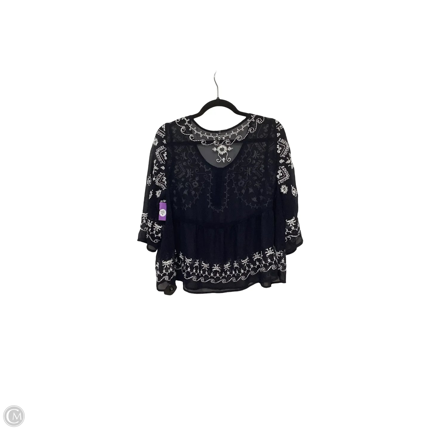 Blouse Long Sleeve By Free People In Black, Size: M